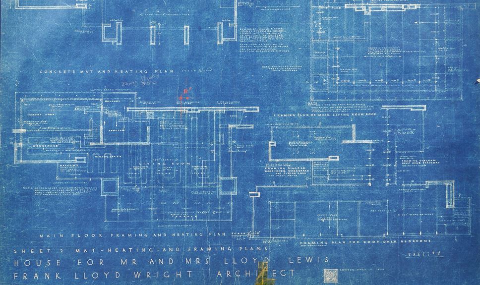Frank Lloyd Wright - Original Blueprints & Signed Documents